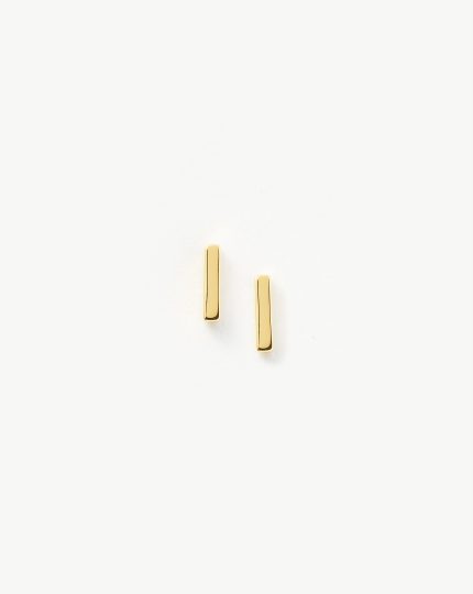 Bar Stud Earrings | 18ct Gold Vermeil