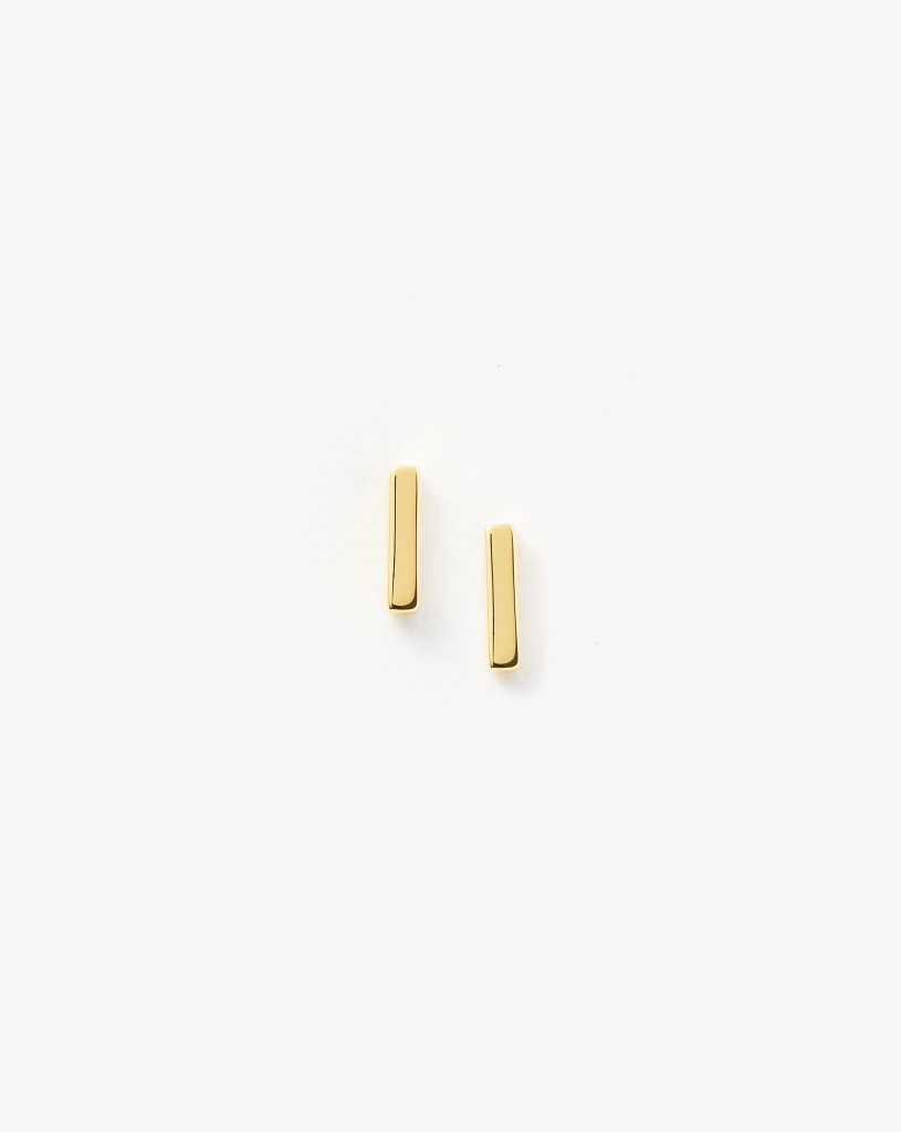 Bar Stud Earrings | 18ct Gold Vermeil