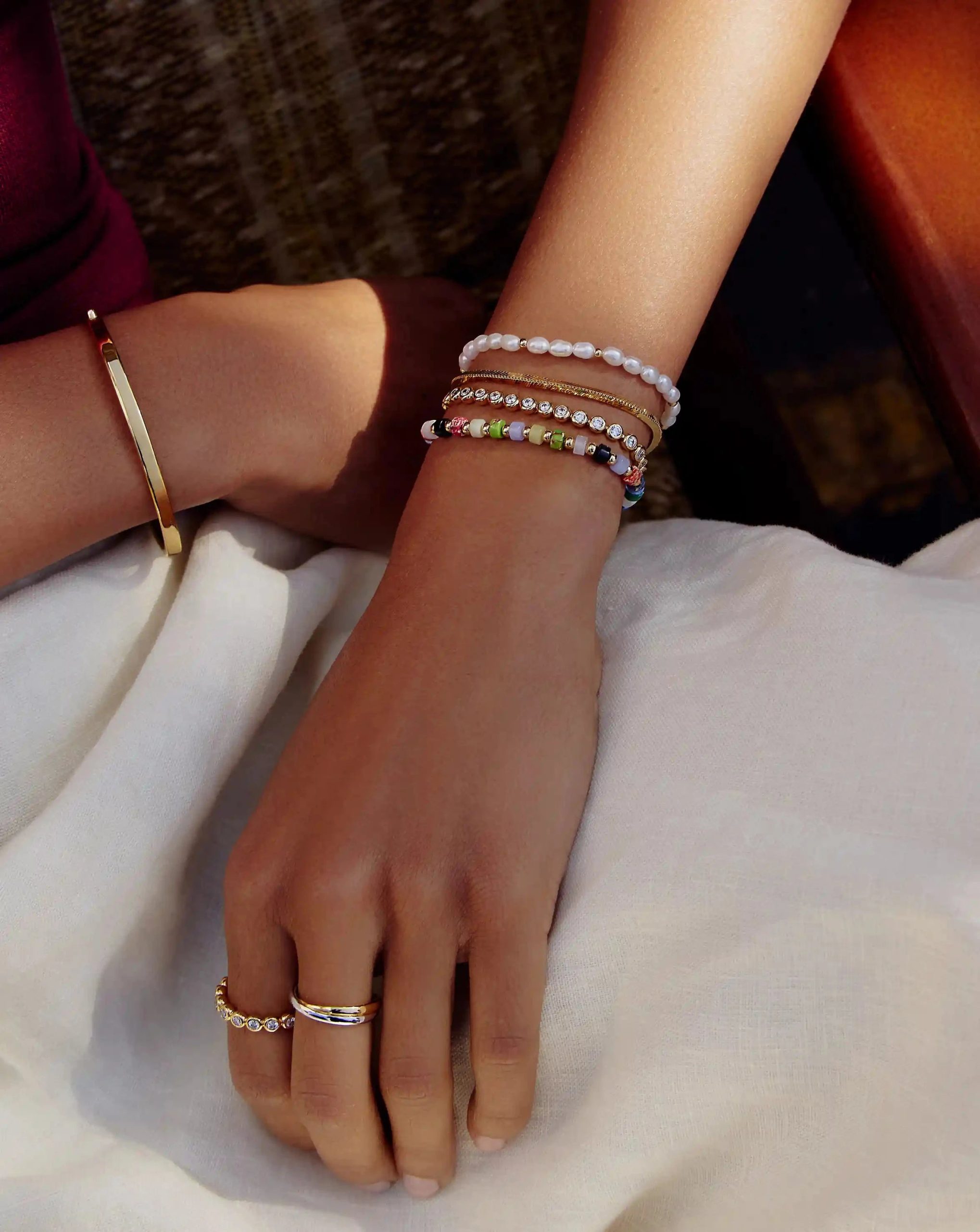 Beaded Bracelet | 18ct Gold Plated/Multi Beaded - Image 4