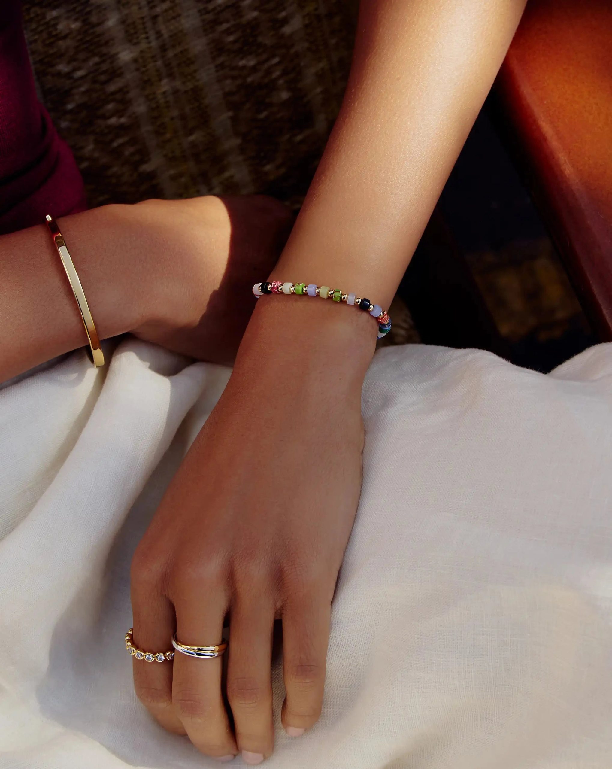 Beaded Bracelet | 18ct Gold Plated/Multi Beaded - Image 2