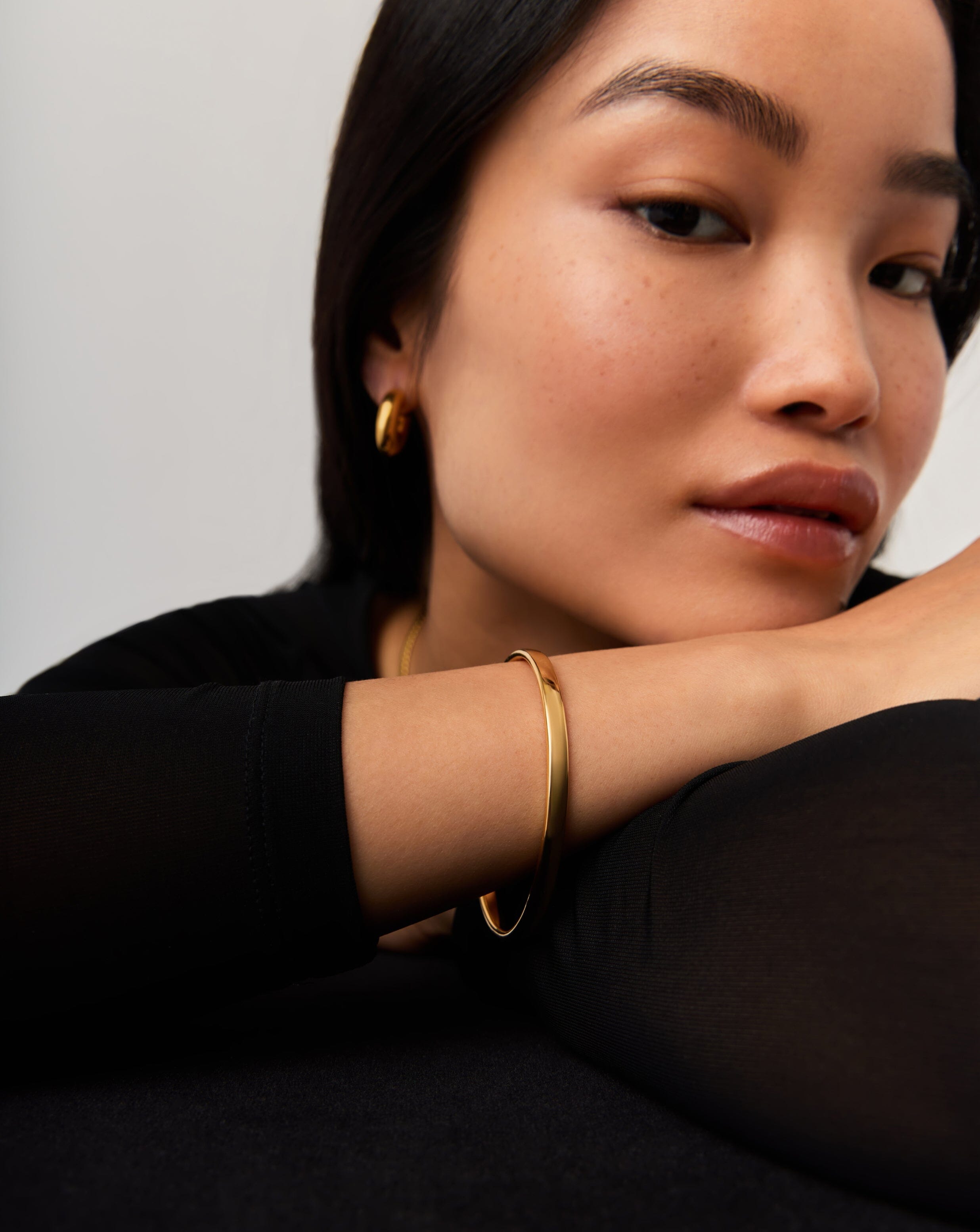 Classic Round Bangle | 18ct Gold Plated - Image 3