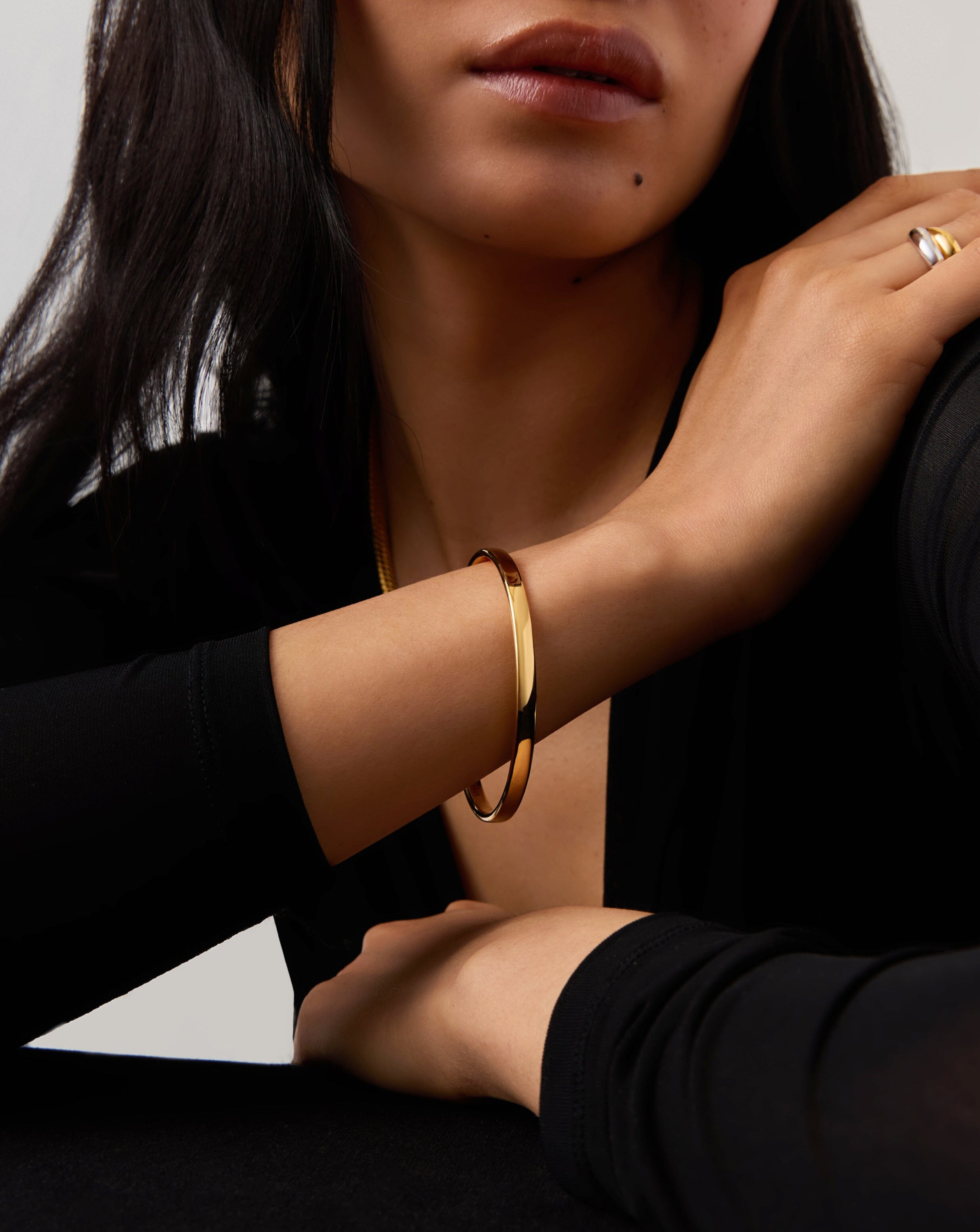 Classic Round Bangle | 18ct Gold Plated - Image 2