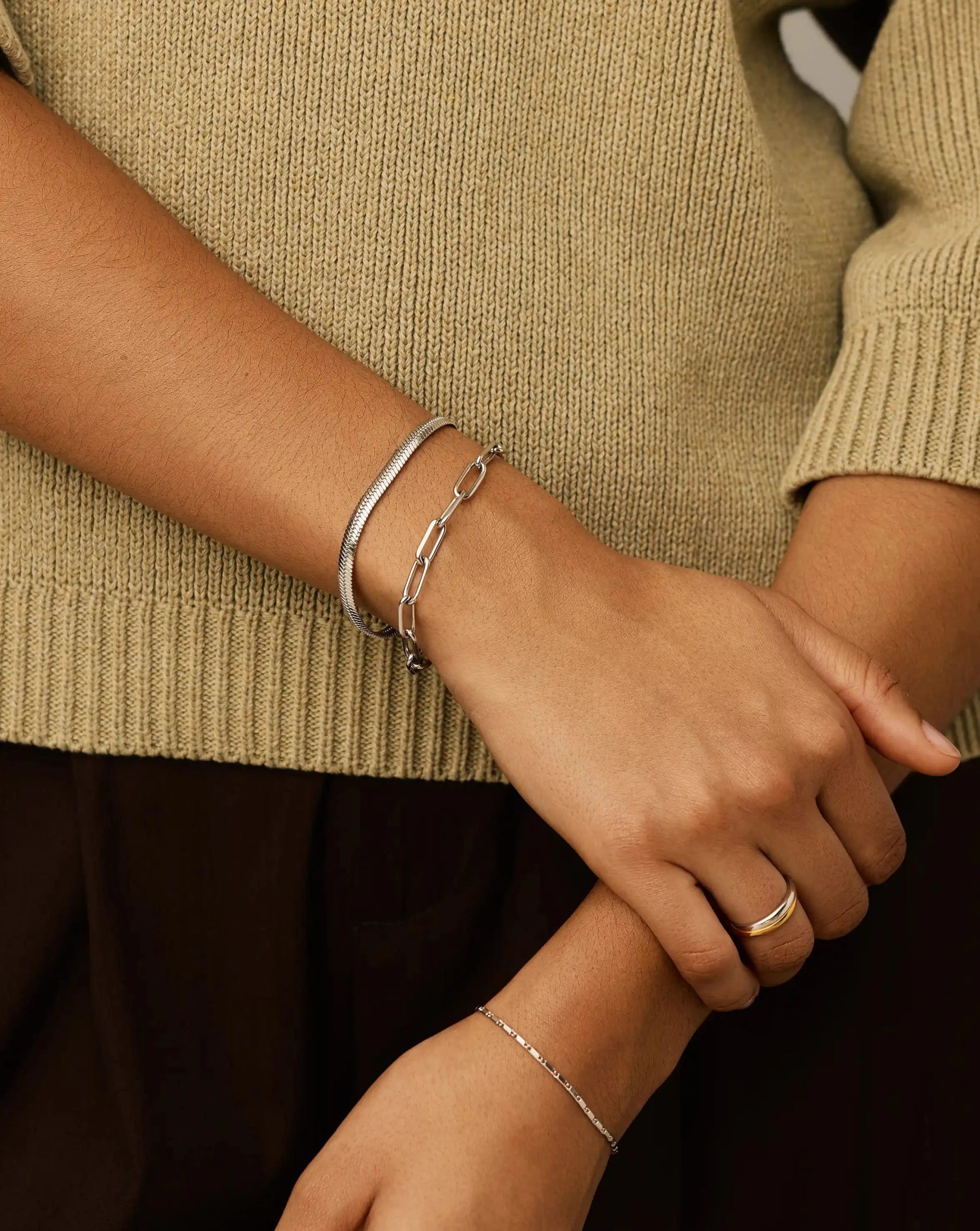 Classic Paperclip Chain Bracelet | Platinum Plated - Image 3