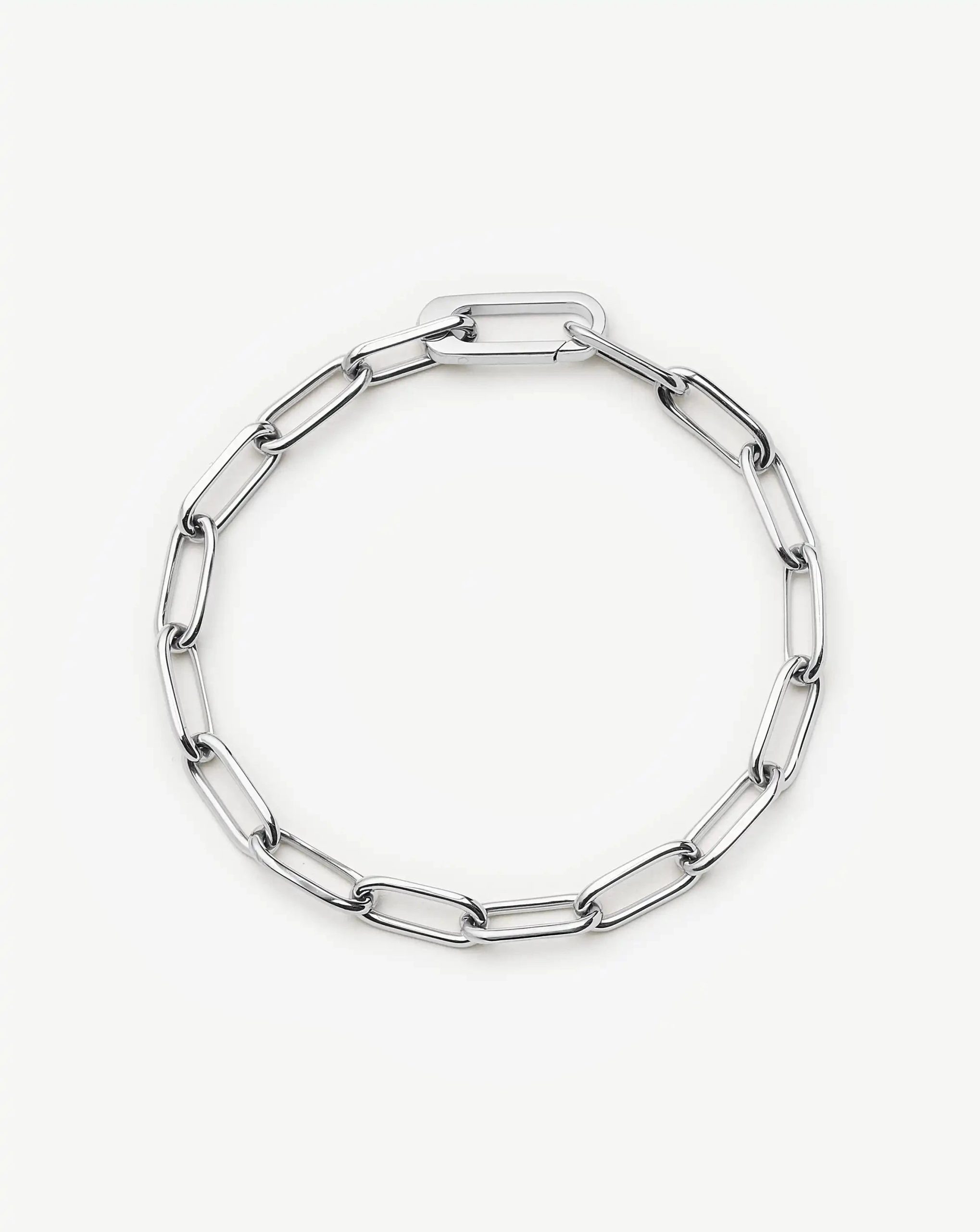 Classic Paperclip Chain Bracelet | Platinum Plated