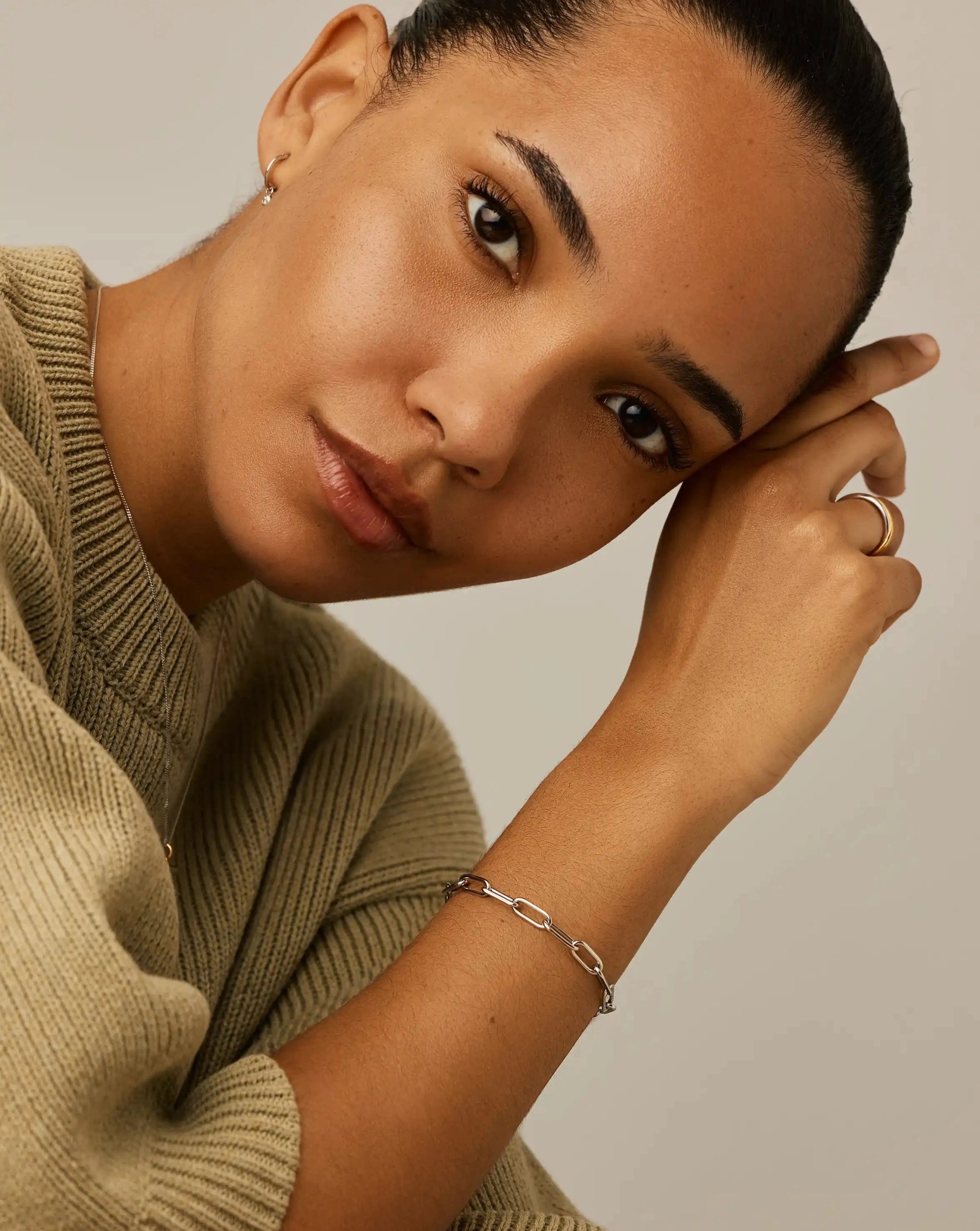 Classic Paperclip Chain Bracelet | Platinum Plated - Image 6