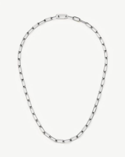 Classic Paperclip Chain Necklace | Platinum Plated