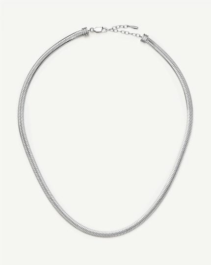 Classic Snake Chain Necklace | Silver Plated