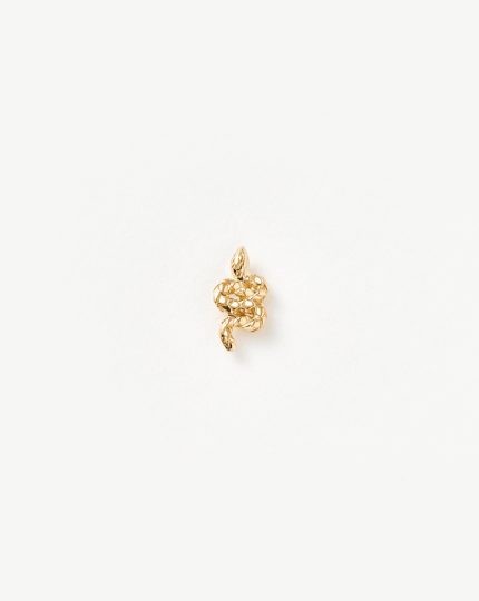 Solid Gold Snake Single Stud Earring