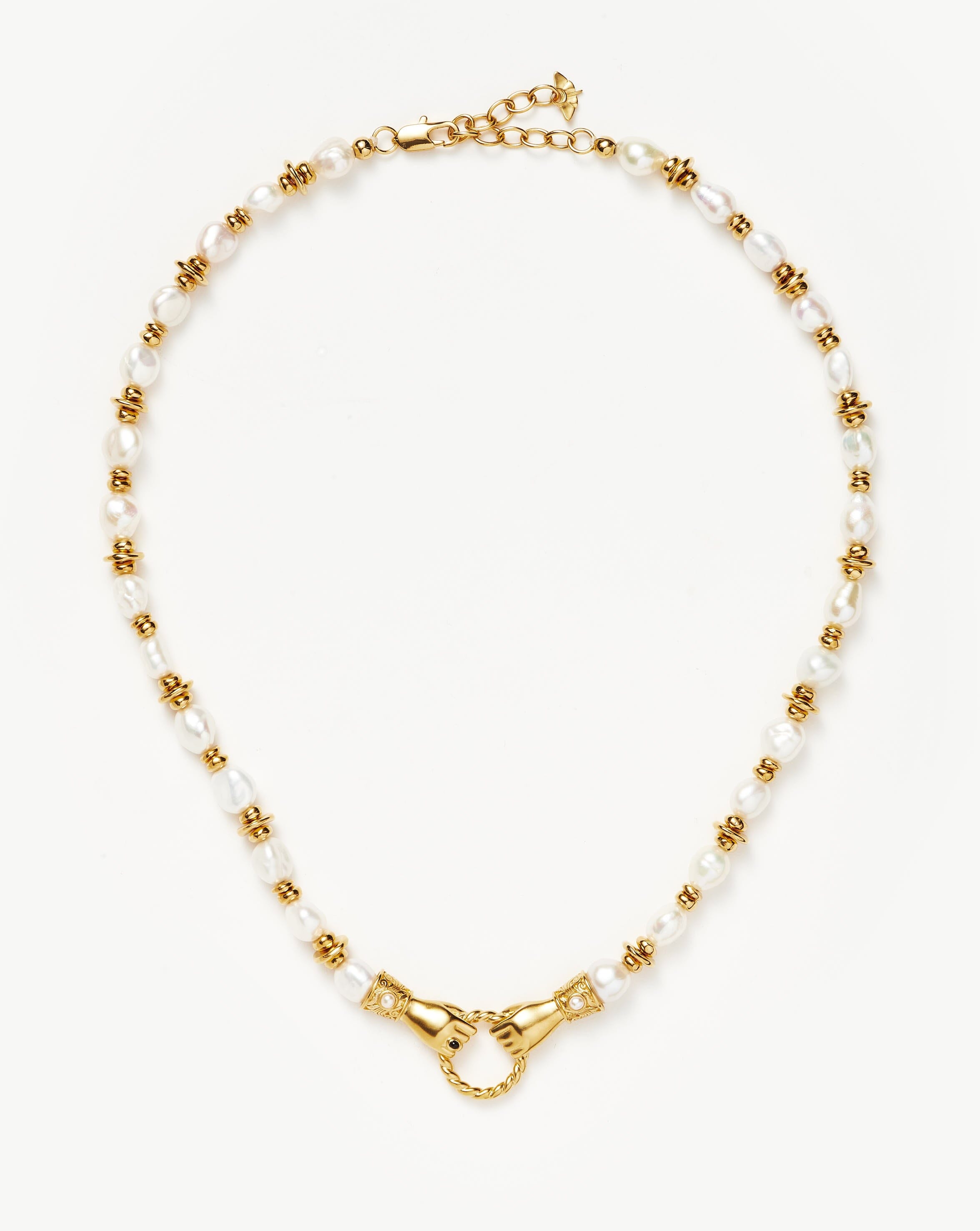 Harris Reed In Good Hands Chunky Beaded Gemstone Necklace | 18ct Gold Plated/Pearl - Image 5