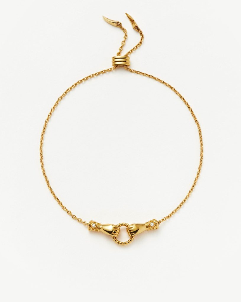 Harris Reed In Good Hands Slider Bracelet | 18ct Gold Plated/Cubic Zirconia
