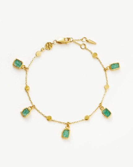 Lena Charm Bracelet | 18ct Gold Plated/Amazonite