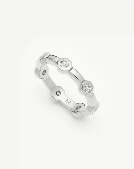 Lucy Williams Stackable Tennis Ring | Silver Plated
