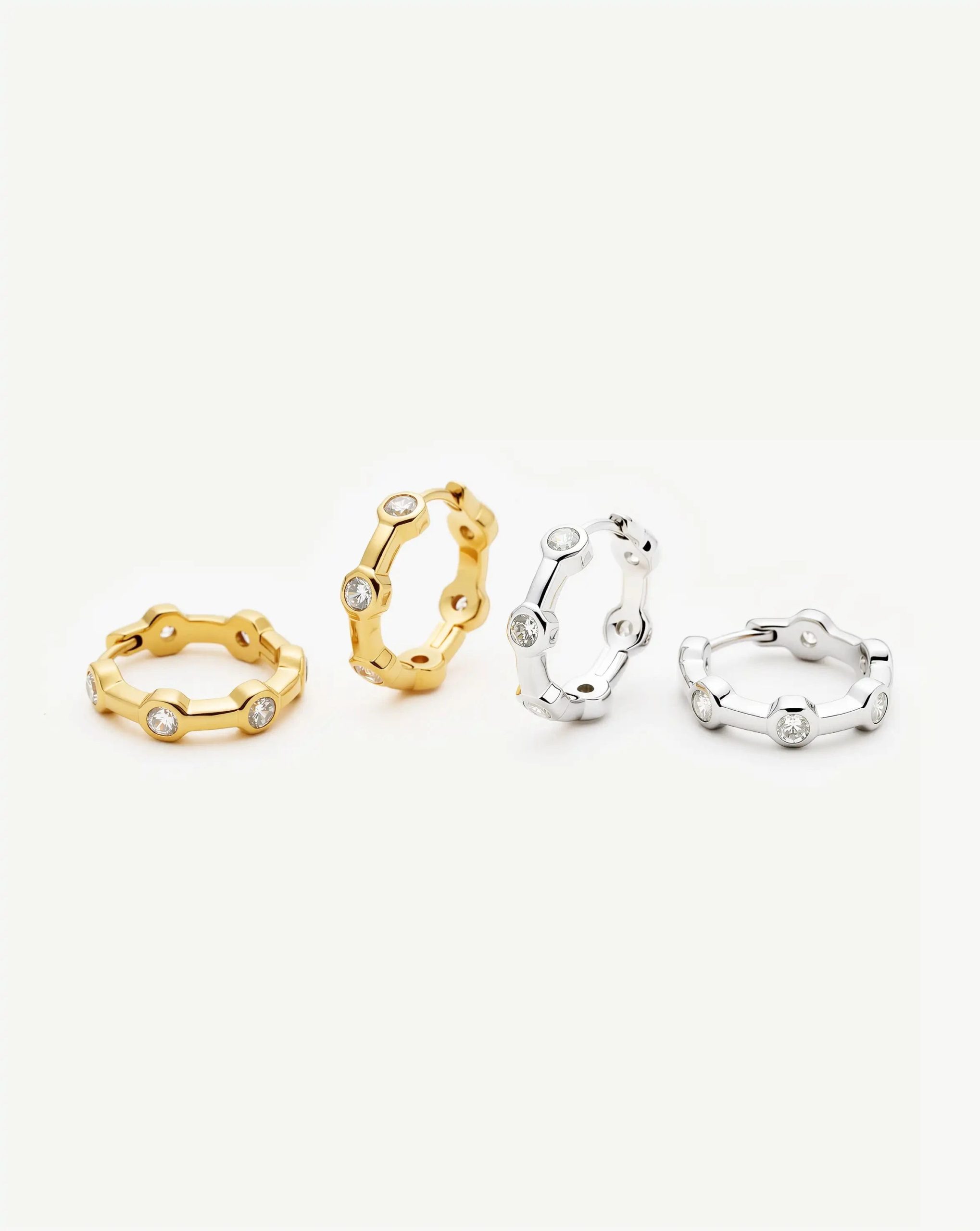 Lucy Williams Tennis Small Hoop Earrings | Silver Plated - Image 6