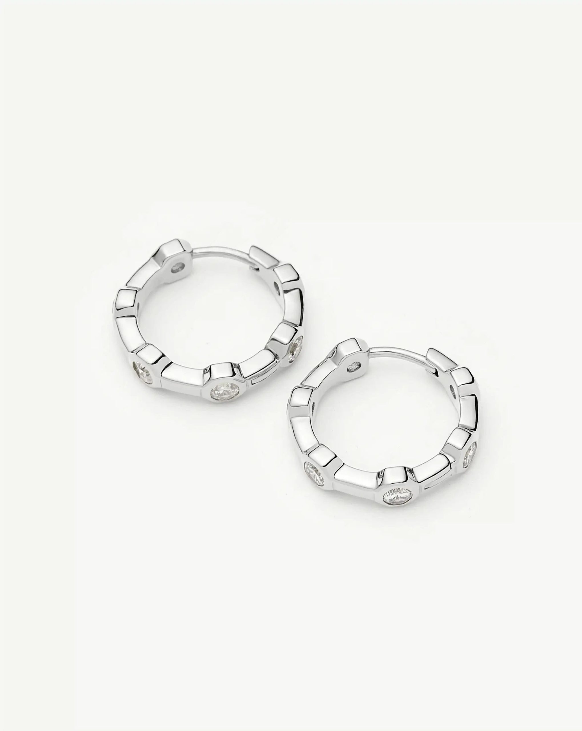 Lucy Williams Tennis Small Hoop Earrings | Silver Plated - Image 3