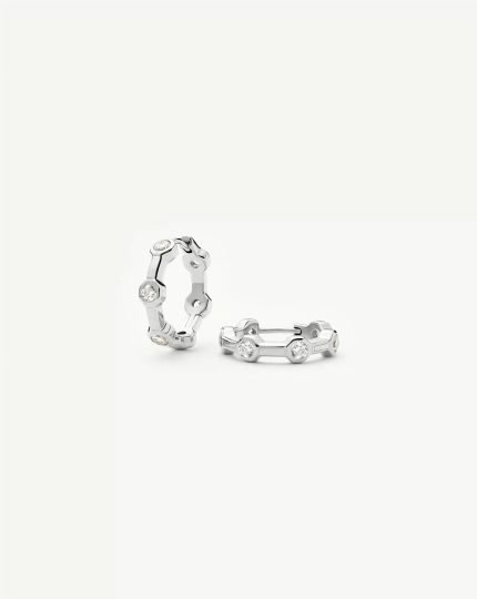 Lucy Williams Tennis Small Hoop Earrings | Silver Plated