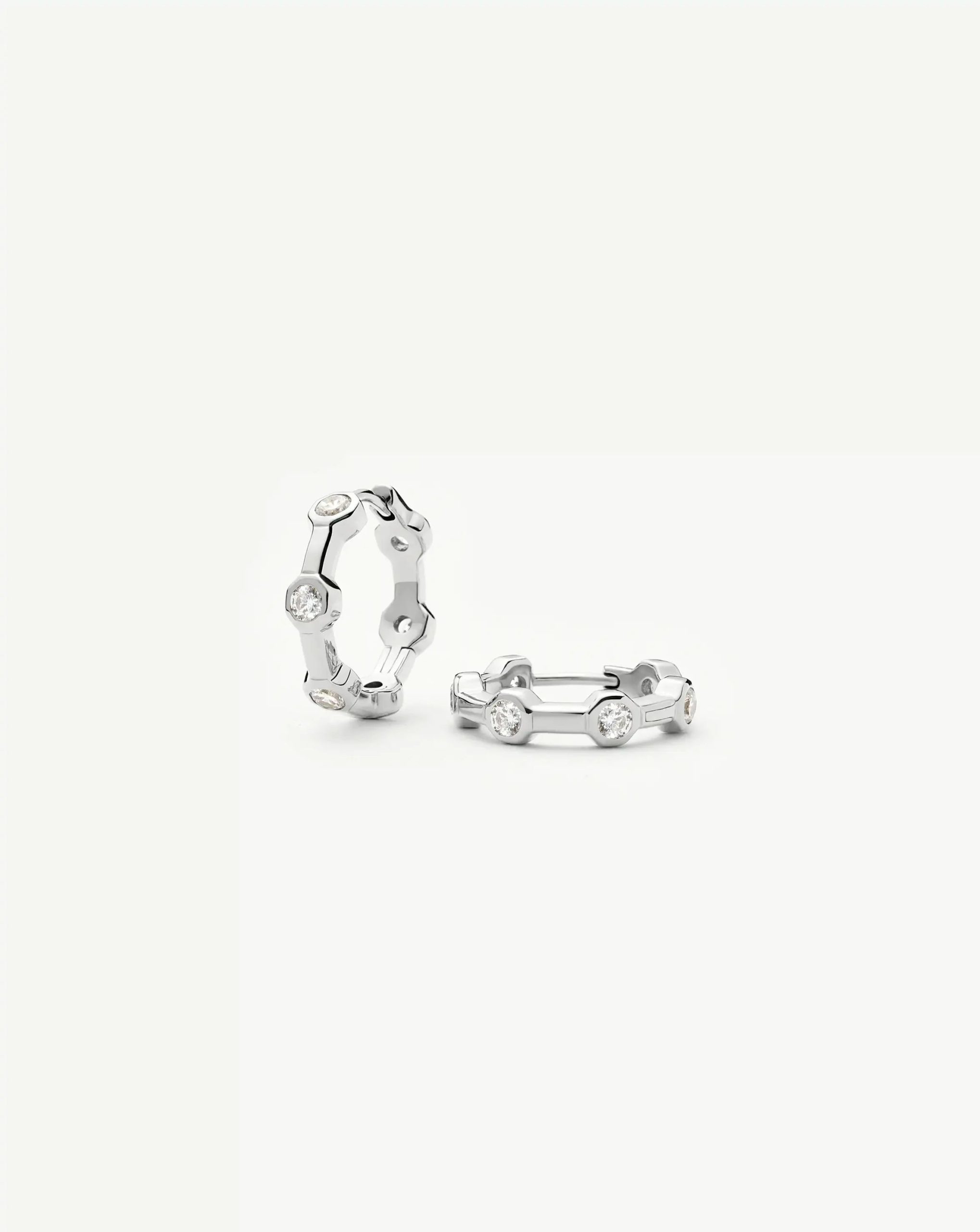 Lucy Williams Tennis Small Hoop Earrings | Silver Plated