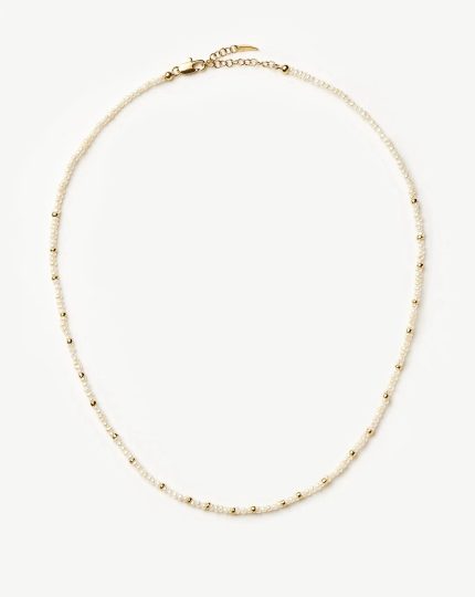 Micro Pearl Beaded Necklace | 18ct Gold Plated/Pearl
