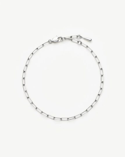 Mini Paperclip Chain Bracelet | Platinum Plated