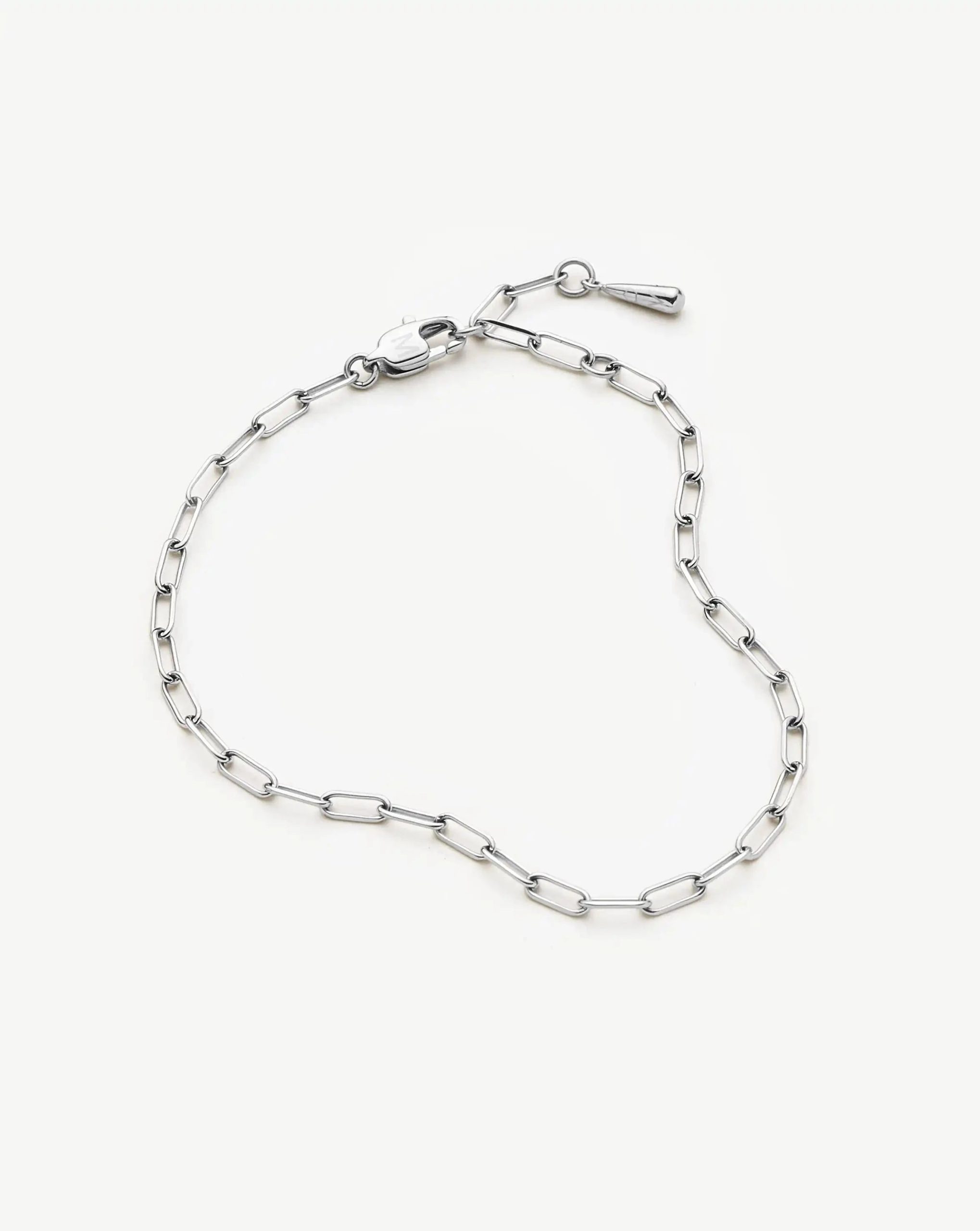 Mini Paperclip Chain Bracelet | Platinum Plated - Image 4