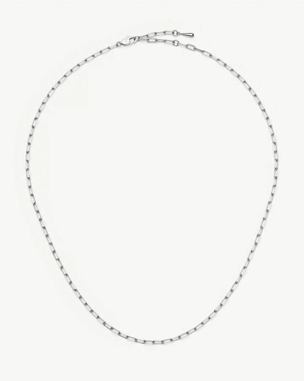 Mini Paperclip Chain Necklace | Platinum Plated