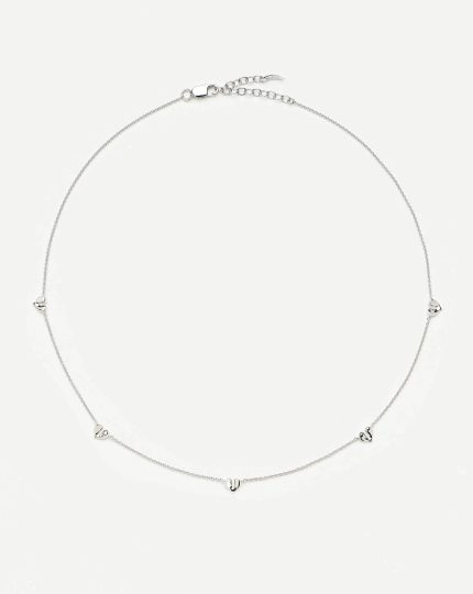 Molten Heart Mini Charm Choker | Sterling Silver