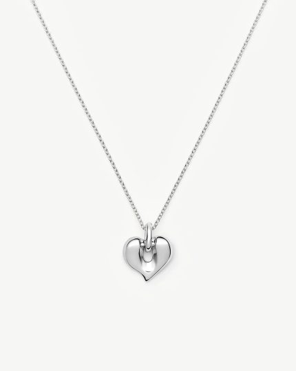 Molten Heart Pendant Necklace | Silver Plated