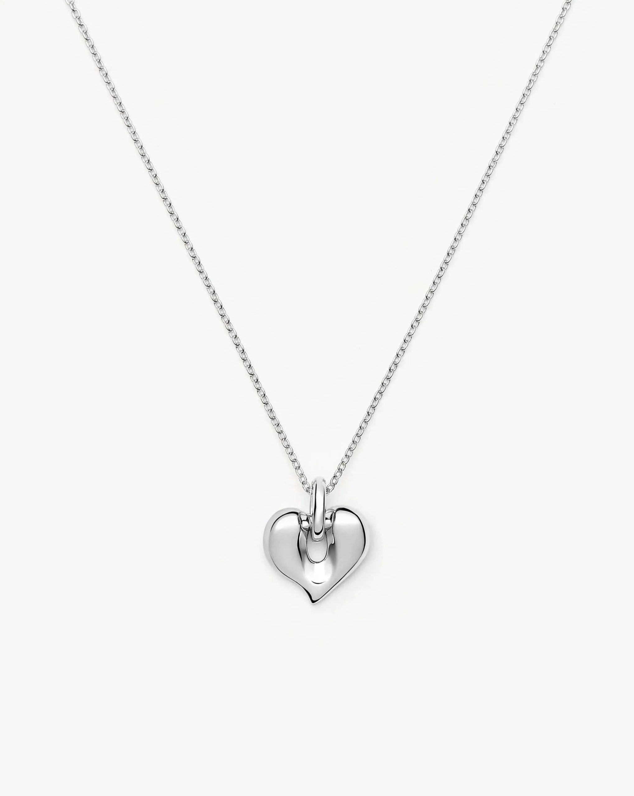 Molten Heart Pendant Necklace | Silver Plated