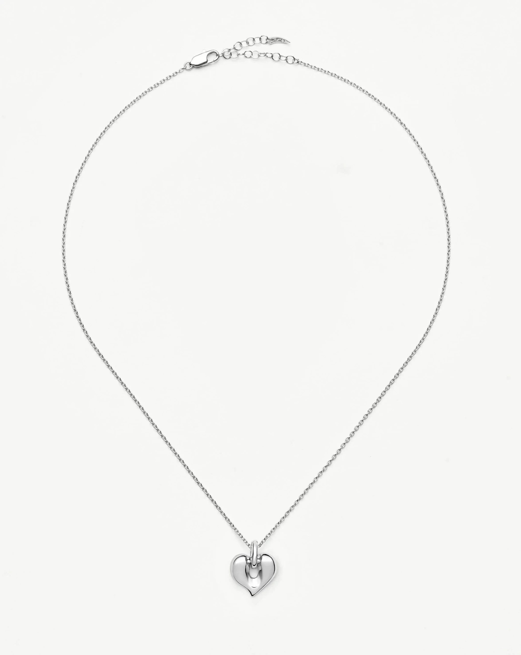 Molten Heart Pendant Necklace | Silver Plated - Image 4
