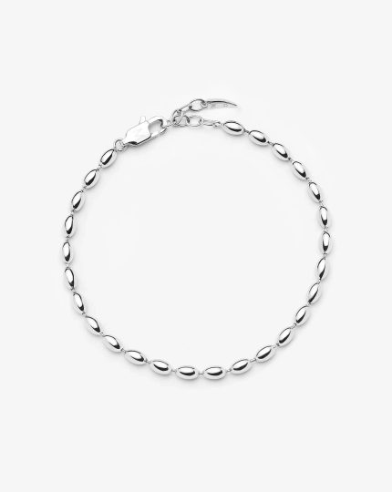 Molten Olive Chain Bracelet | Silver Plated