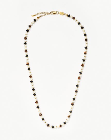 Savi Pearl & Gemstone Beaded Necklace | 18ct Gold Plated/Multi