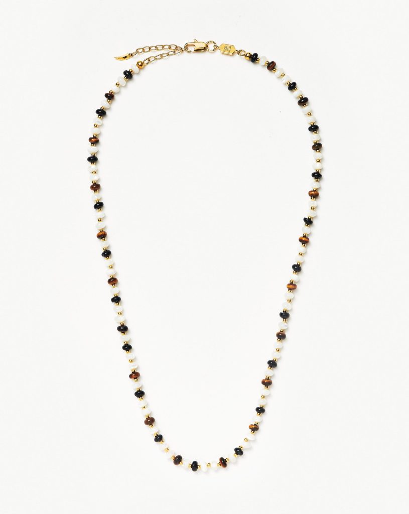 Savi Pearl & Gemstone Beaded Necklace | 18ct Gold Plated/Multi