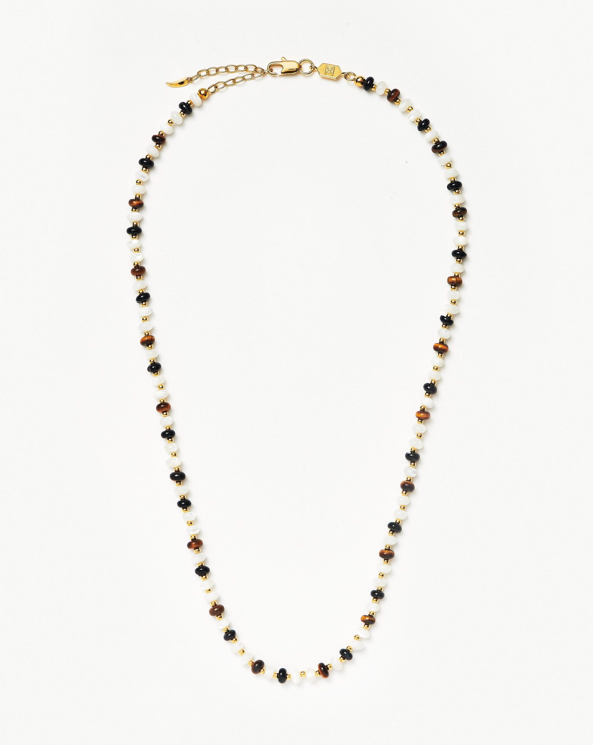 Savi Pearl & Gemstone Beaded Necklace | 18ct Gold Plated/Multi