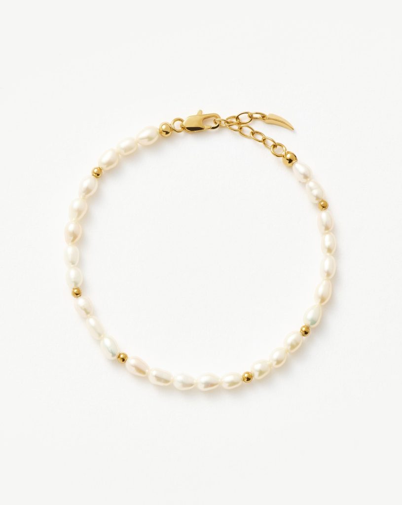 Seed Pearl Beaded Bracelet | 18ct Gold Plated/Pearl