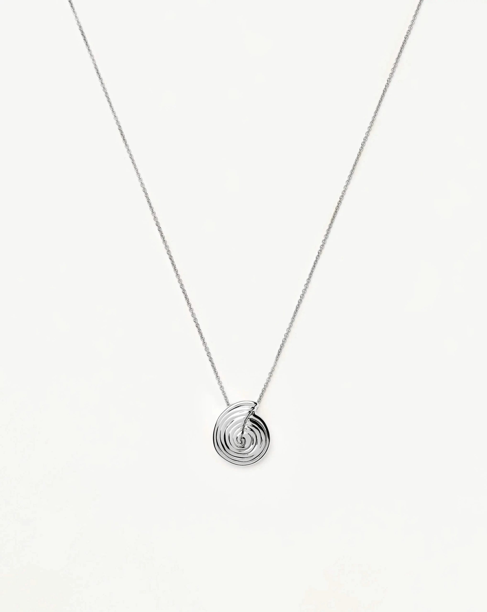 Spiral Mini Pendant Necklace | Silver Plated - Image 4