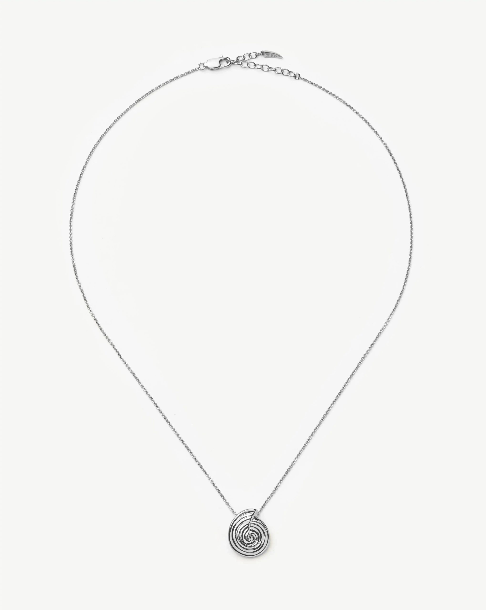 Spiral Mini Pendant Necklace | Silver Plated - Image 6