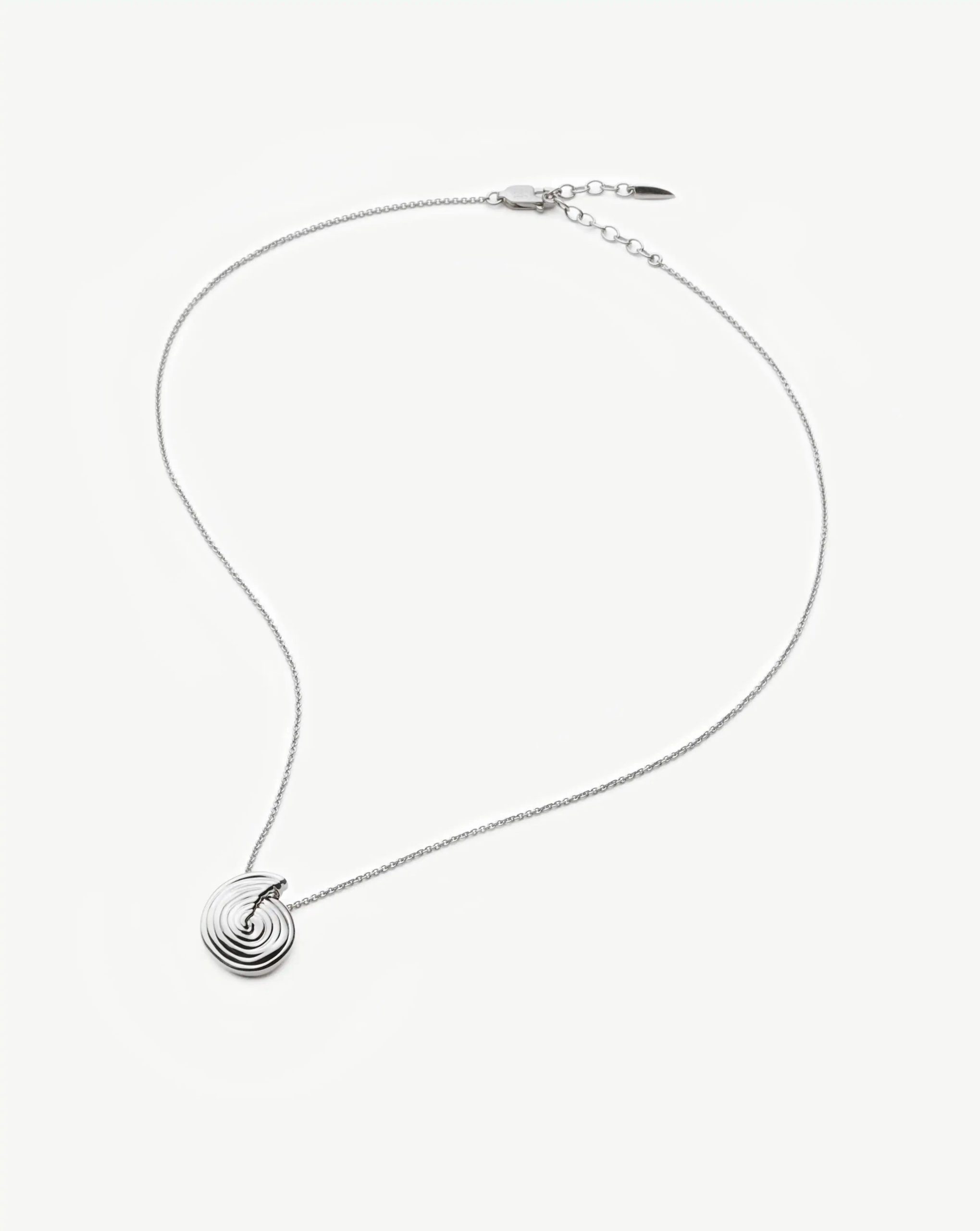Spiral Mini Pendant Necklace | Silver Plated - Image 5