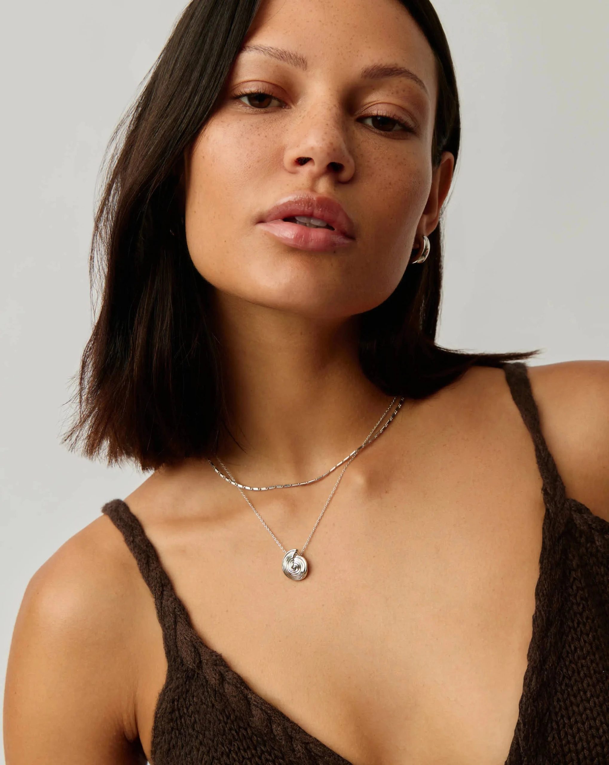 Spiral Mini Pendant Necklace | Silver Plated - Image 3