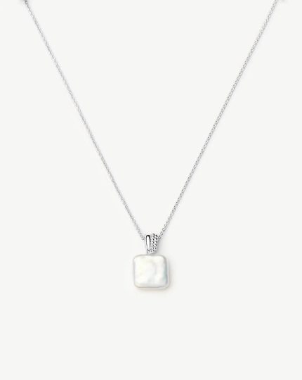 Square Pearl Baya Pendant Necklace | Sterling Silver/Pearl