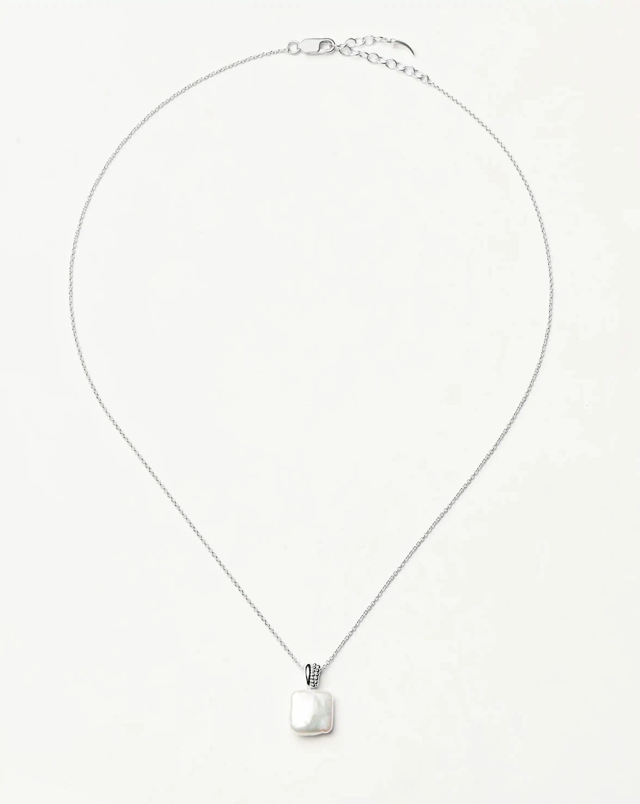 Square Pearl Baya Pendant Necklace | Sterling Silver/Pearl:圖片 4