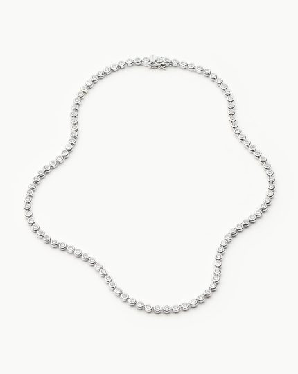 Tennis Round Necklace | Silver Plated/Cubic Zirconia