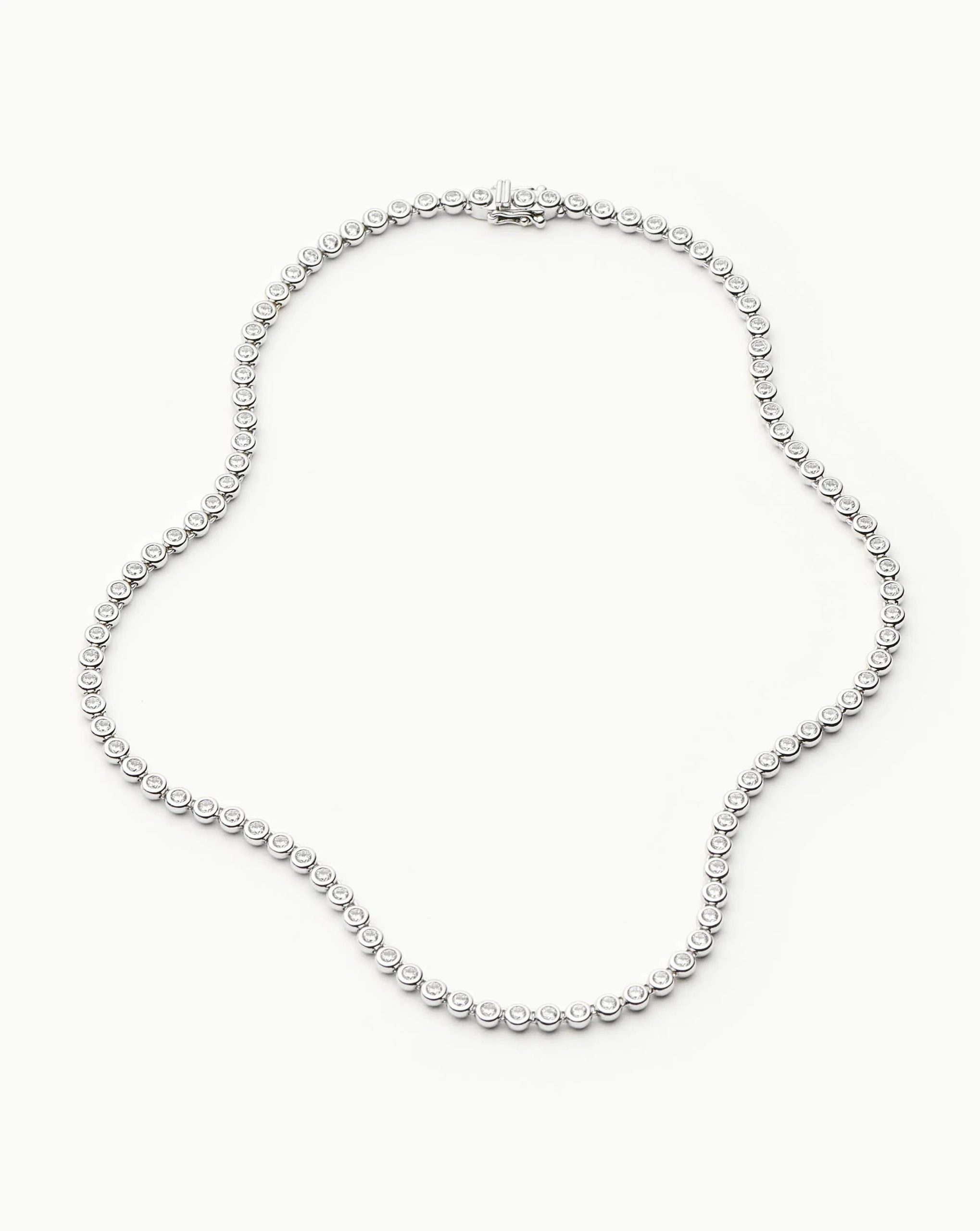 Tennis Round Necklace | Silver Plated/Cubic Zirconia