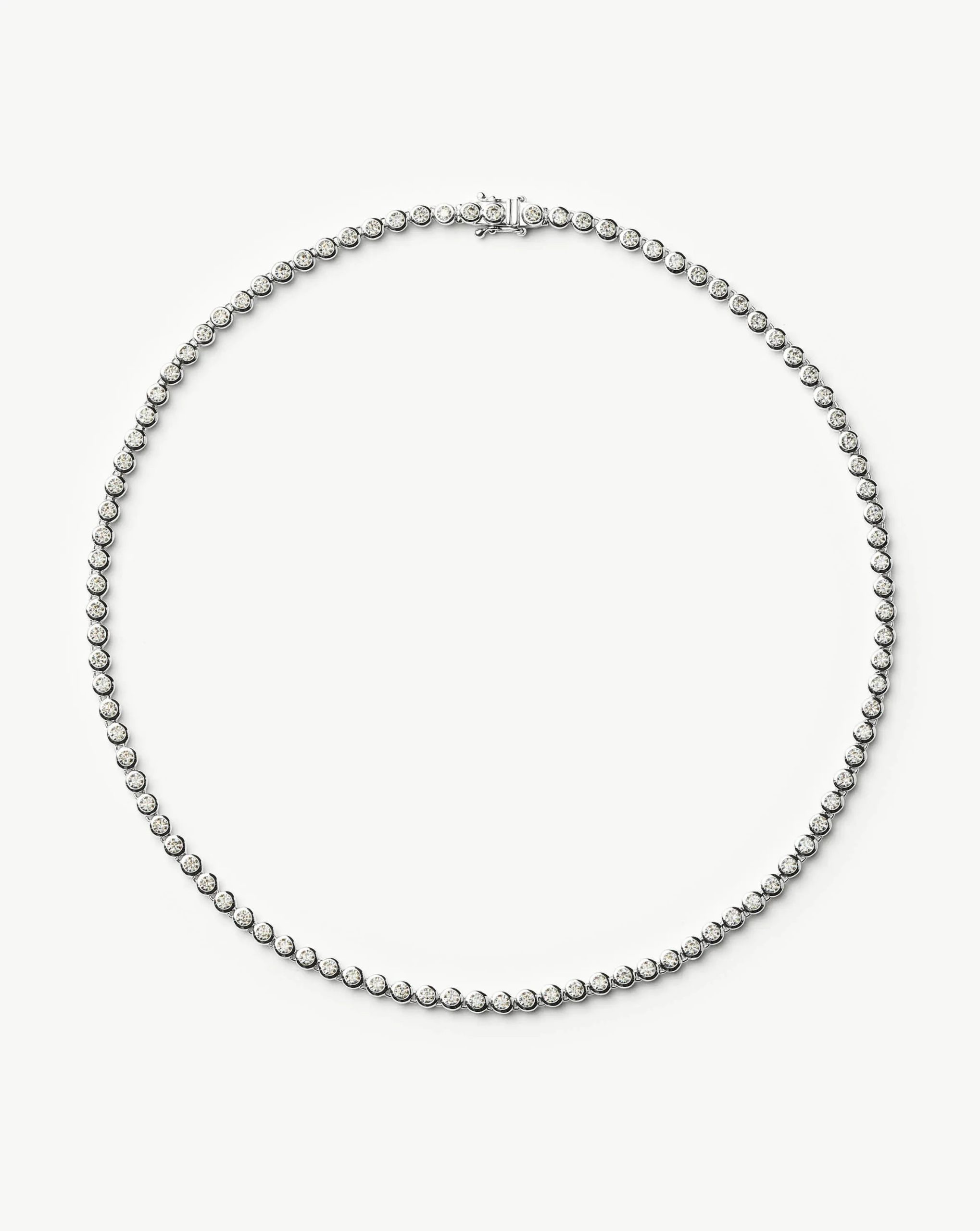 Tennis Round Necklace | Silver Plated/Cubic Zirconia - Image 4