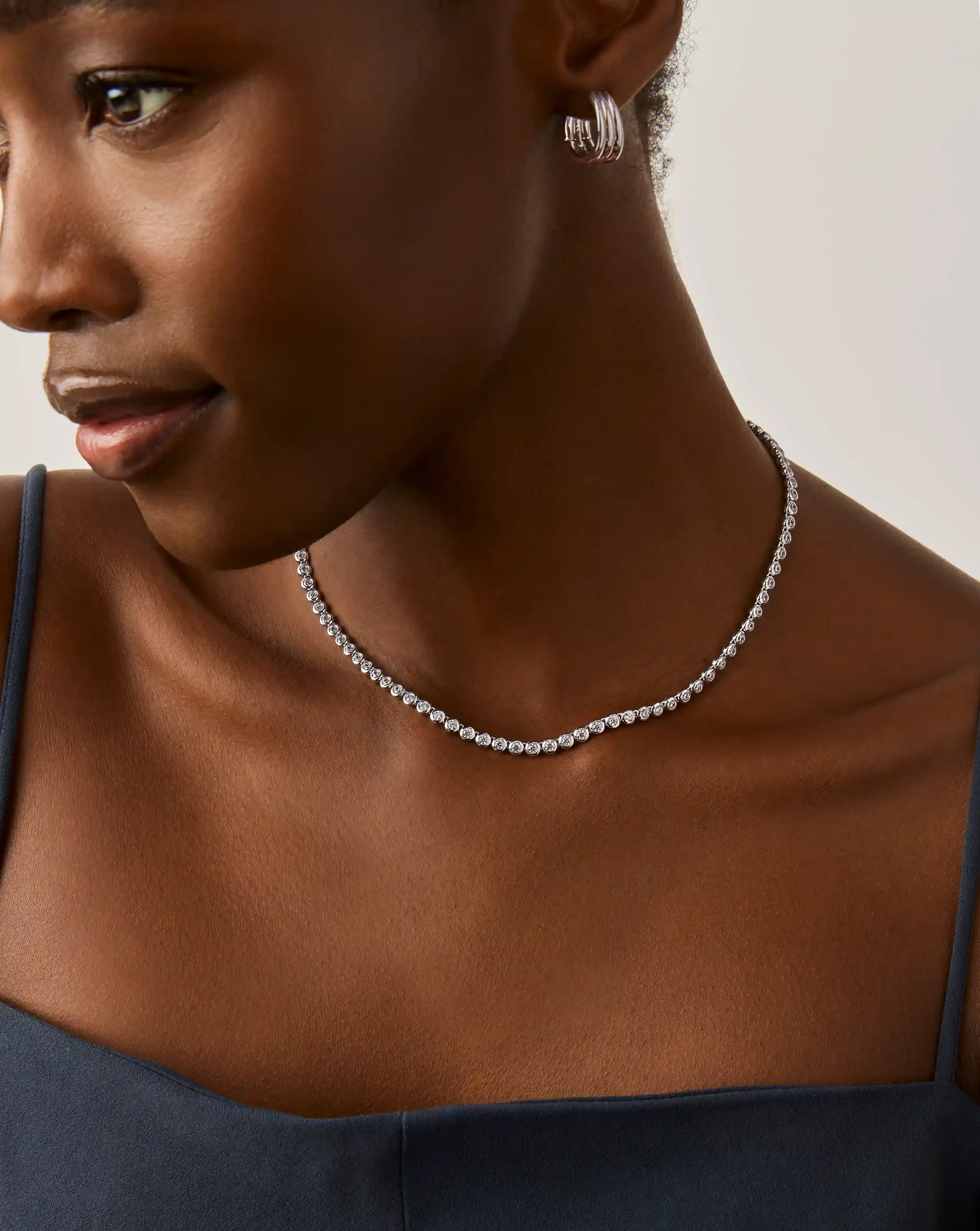Tennis Round Necklace | Silver Plated/Cubic Zirconia - Image 6